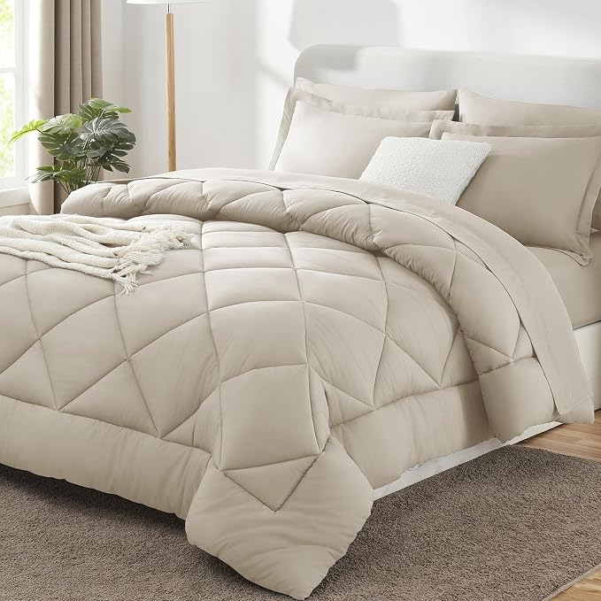 CozyLux Full Size Comforter Sets Oatmeal by CozyLux