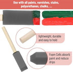 Bates- Foam Paint Brushes with Wood Handle, 1 Inch, 26 Pack, Sponge Brushes - Image 4