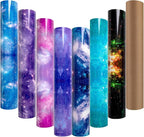 HTVRONT Galaxy Heat Transfer Vinyl, 7 Pack 12x10in Starry Sky Iron on Vinyl | by HTVRONT