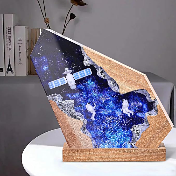 Space Resin Lamp, Handmade Galaxy Resin Night Light - Image 2