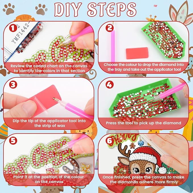 Cinnvoice 12 Pcs Summer Seasonal Diamond Art Hanging Ornament Kit - Image 3
