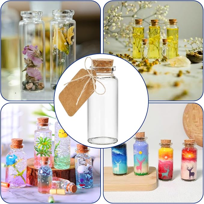 Kingrol 70 Pack 30ml Cork Stoppers Glass Bottles, Wishing Bottles - Image 4