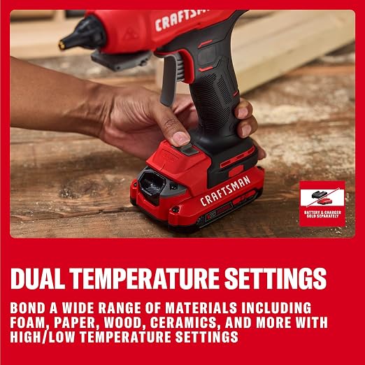 CRAFTSMAN V20 Hot Glue Gun Full Size, Cordless Glue Gun and Sticks Set - Image 2