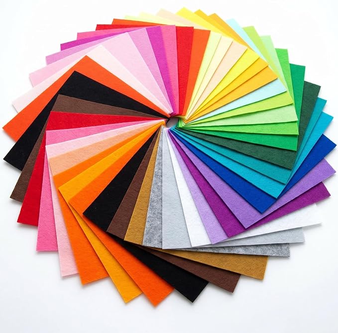 40 Pcs 6x6 Inch Colorful Craft Felt Sheets, Soft Thin Felt Fabric Squares by Unknown