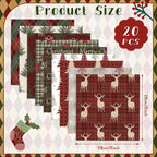 HunnmingRe 20 Pcs 10''x10'' Christmas Woodland Quilting Fabric Square Vintage - Image 2