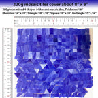 Magic Iridescent Blue Stained Glass Mosaic Tiles, 280 Pieces Mixed 4 Shapes - Image 6