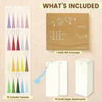 75 pcs Blank Bookmarks with Colorful Tassels – 350gsm Cardstock Bookmark Blanks - Image 7