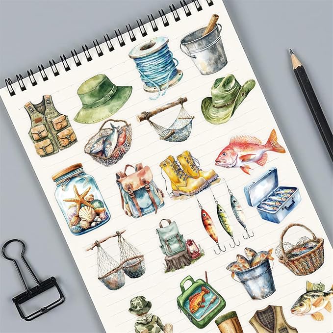 50 Cartoon Outdoor Fishing Stickers, Suitable - Image 3