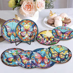 8 Pack Diamond Art Coasters, Butterfly Diamond Painting Coasters Kits | - Image 6