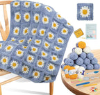 Coopay Crochet Kit Beginners for Blanket, Granny Squares Crochet Blanket Kit w by Coopay