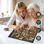BODHIPNJOY Wooden Puzzles for Adults, Books Jigsaw Puzzles, Wildflowers Book - Image 4