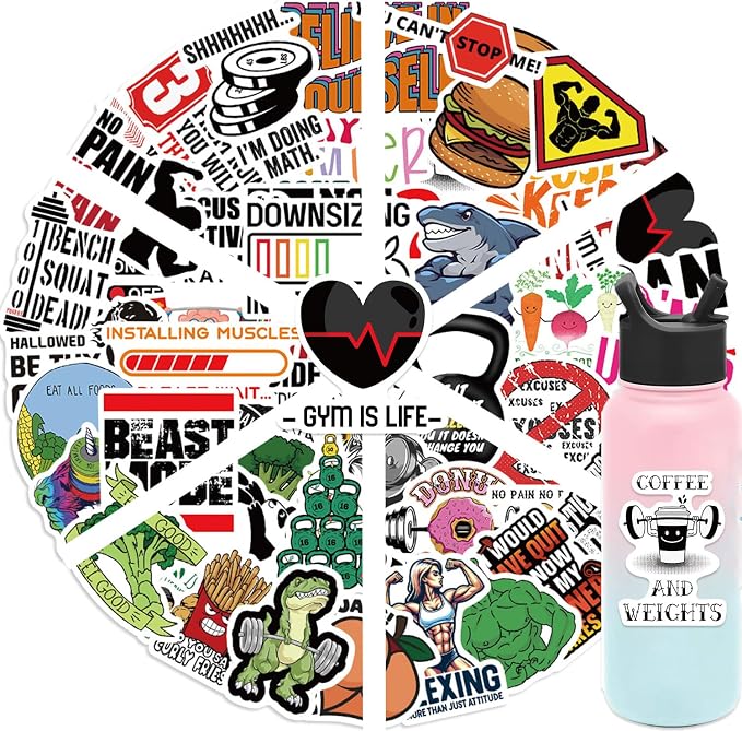 Inspirational Fitness Stickers Bulk by Unknown