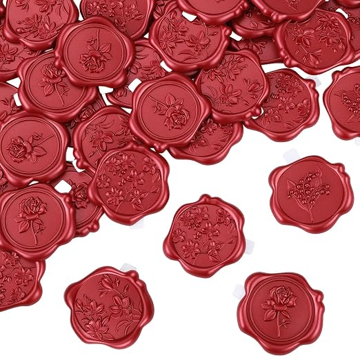 WSICSE 60Pcs Wax Seal Stickers, Wedding Invitation Envelope Seal Stickers by WSICSE