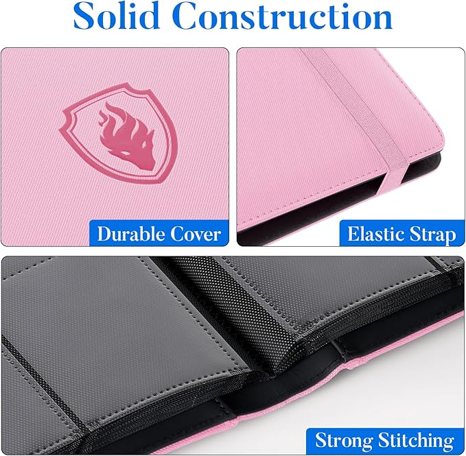 Premium 9 Pocket Card Binder for 540 Cards, Fabmaker PU Cover Trading Card - Image 2