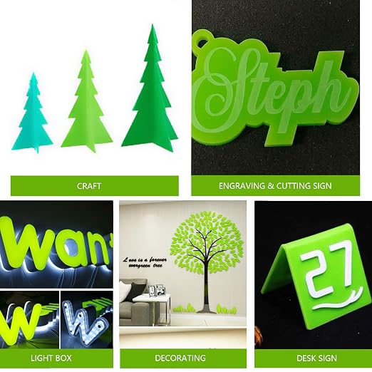 6 PCS Apple Green Cast Acrylic Sheet 1/8 Thick 8 x 8 Inch, Opaque Acrylic Sheets - Image 2