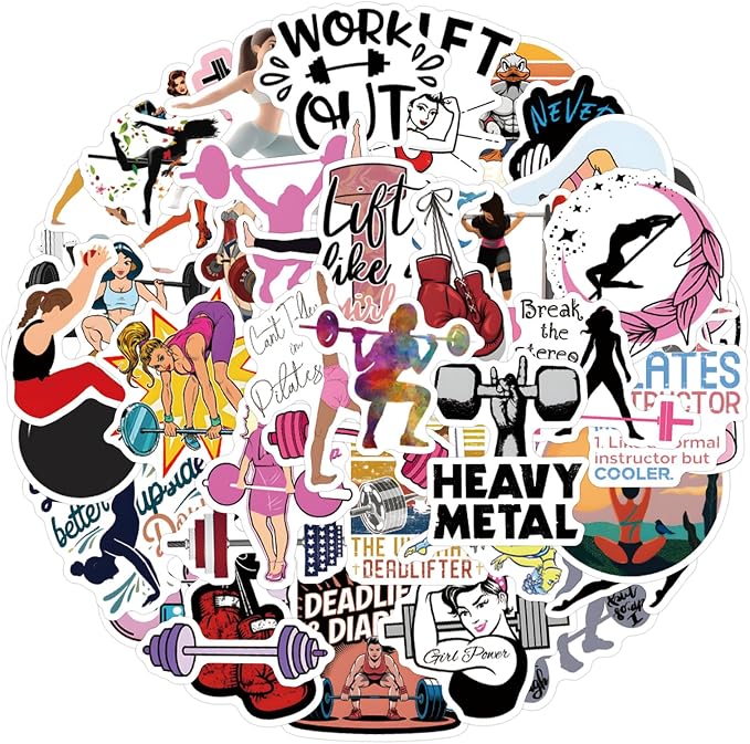 55 pcs Fitness Gym Workout Stickers, Motivational Weightlifting Yoga Exercise - Image 4