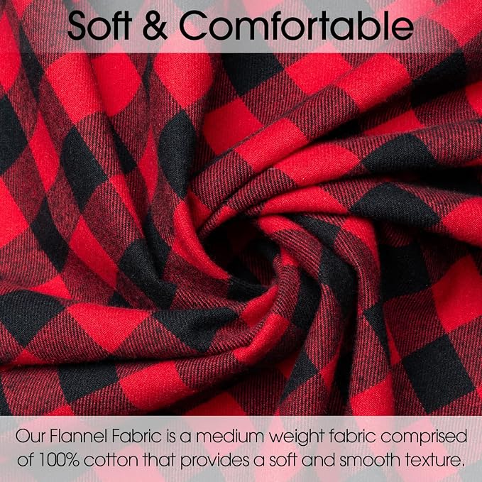 Pico Textiles 10 Yards Bolt Black and Red Buffalo Plaid Checkered Flannel Fabric - Image 2