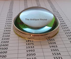 Vintage Solid Brass Desk Magnifying Glass Chart Paper Reader Weight Magnifier - Image 5