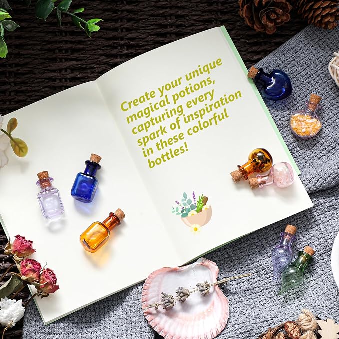 Geiserailie 80 Pieces Tiny Glass Bottles Spell Jars - Image 5
