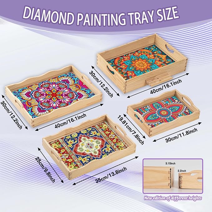 EWJRNSF Diamond Art Kits for Adults Wooden Serving Trays - Image 2