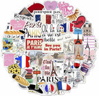BulbaCraft 100Pcs Paris Sticker, French Stickers, Eiffel Tower Laptop Decals by BulbaCraft