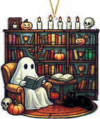 Halloween Faux Stained Glass Ghost Ornaments Acrylic, Halloween Decor Cute - Image 8