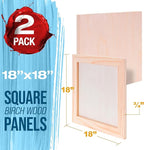 U.S. Art Supply 18" x 18" Unfinished Cradled Wood Panels - Image 2