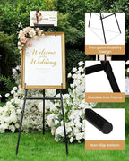 53.9" Black Easel Stand for Sign, Heavy Duty Metal Display Easel - Image 5