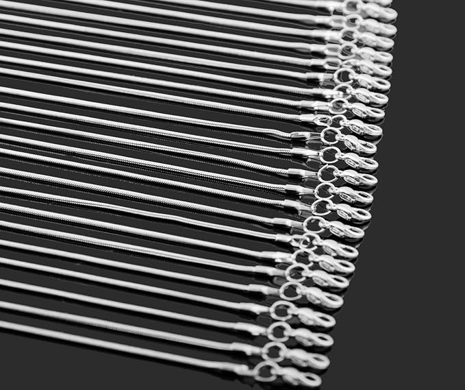 Cmidy 24pcs Chains for Jewelry Making 24 Inch 925 Sterling Silver Plated 1.2mm - Image 3