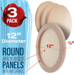 U.S. Art Supply 12" Unfinished Round Birch Wood Panels - Image 2