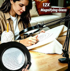12X Magnifying Glass with Light and Clamp, 84 LEDs Real Glass Lens Magnifying - Image 4