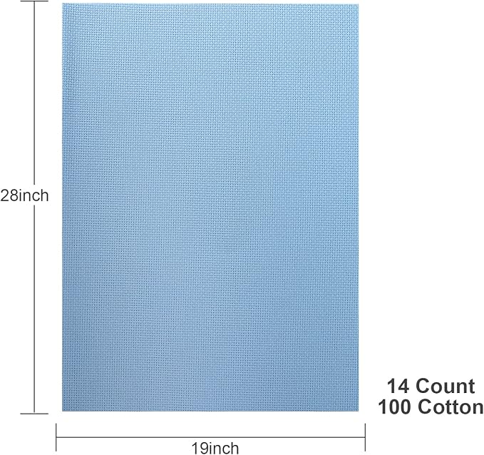 Aida Cloth 14 Count Cross Stitch Fabric, 19×28inch | Soft Contrast to Highlight - Image 2