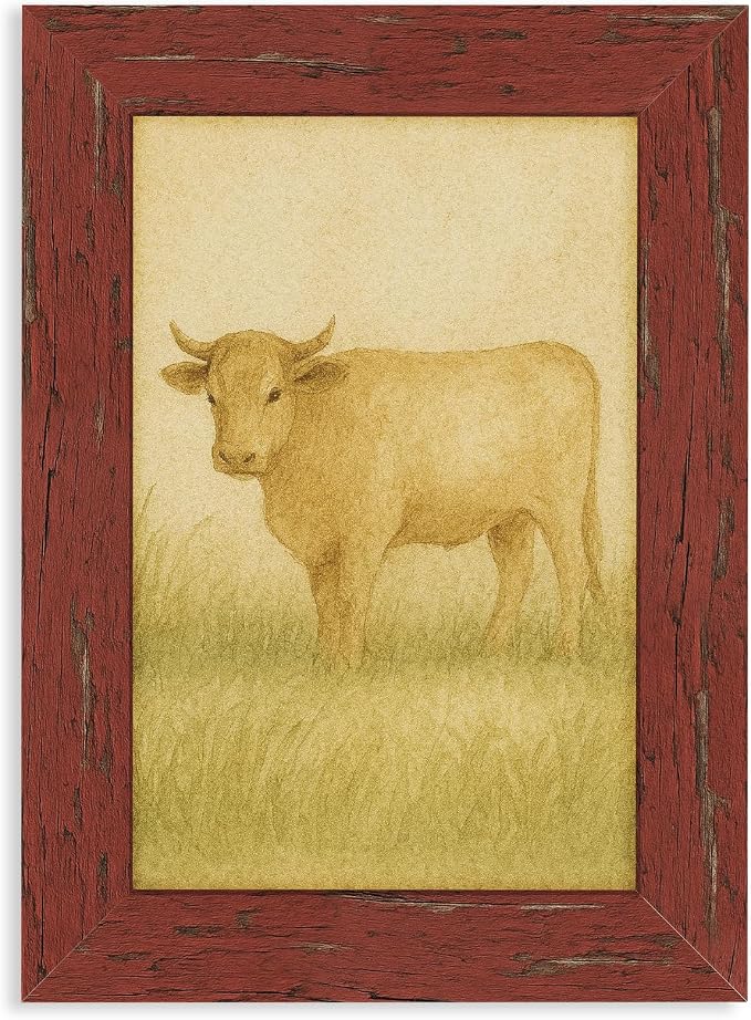 puthiac 4x6 Rustic Farmhouse Picture Frame, Barn Red, 1 Pack | Distressed MDF by PUTHIAC