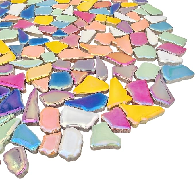 1.1lb Ceramic Mosaic Tiles, Mixed Colour Ceramic Mosaic Pieces - Image 6
