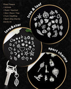 JIALEEY 300 PCS Wholesale Bulk Lots Jewelry Making Charms Mixed Smooth Tibetan - Image 4