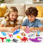 ywevyezc 25 Pcs 3D Printed Ocean Animals Set, Flexible Articulated Mini Sea - Image 7