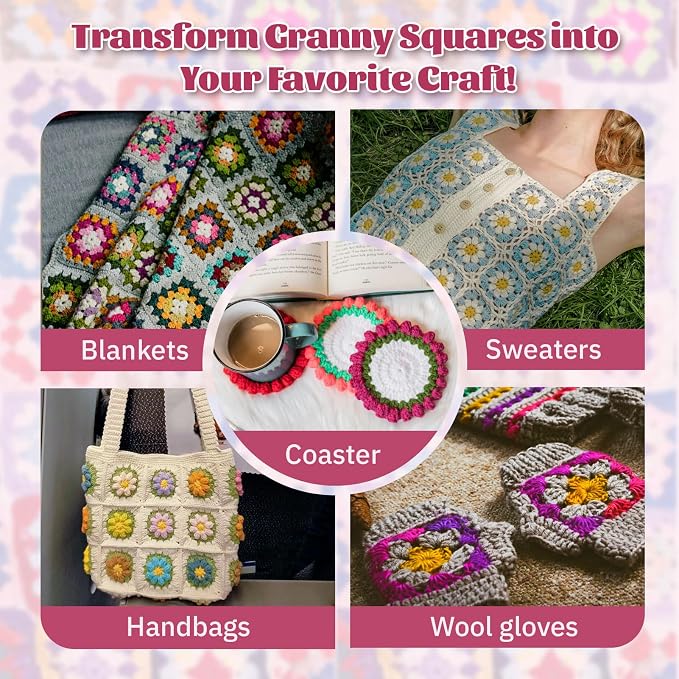 SGIBYN Granny Squares Crochet Kit - Image 7