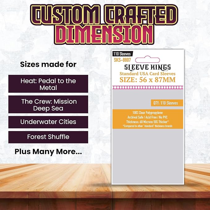 Sleeve Kings Standard Card Sleeves – 110 Count, Medium USA Size, Compatible - Image 3