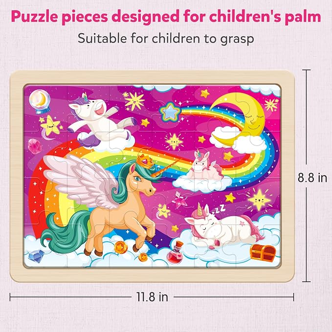SYNARRY Large Unicorn Princess Fairy Wooden Puzzles - Image 5