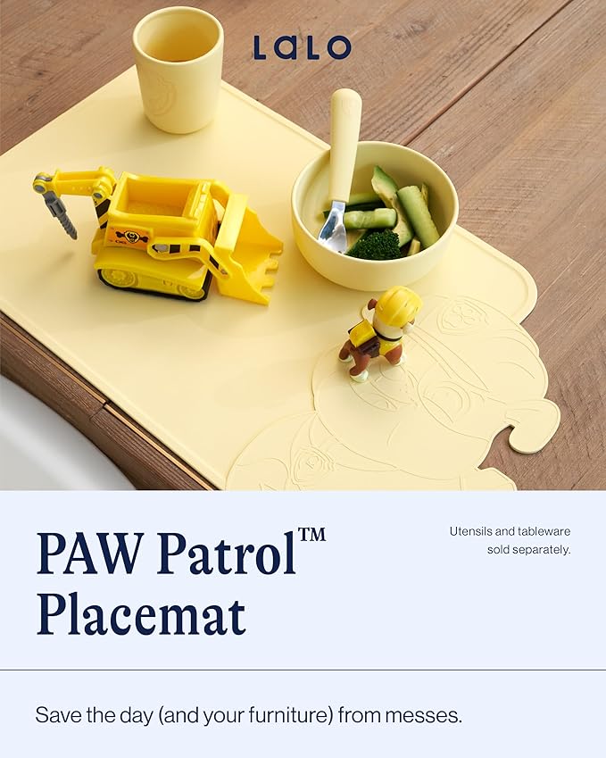 Lalo PAW Patrol Silicone Placemat for Toddlers & Babies - Non-Slip Kids Placemat for Restaurants & Dining Tables - Non-Toxic & BPA Free Safe - for Ages of 4 Months and Up - Rubble