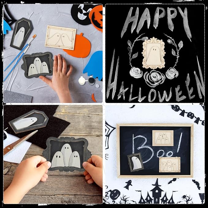 Simgoing 24 Set Wood Ghost DIY Frames Decorating Craft - Image 8