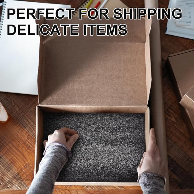 Frienda 12 Pcs 12" x 8" x 0.5" Polyethylene Foam Sheet Thick Black Packing Foam - Image 5