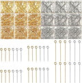Junkin 1400 Pcs Eye Pins Mix Jewelry Findings 0.63 * 0.79 * 1.18 in Open Eye by Junkin
