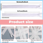 YAKA 20pcs White Nylon Invisible Zippers Tailor Sewing Tools Garment - Image 2