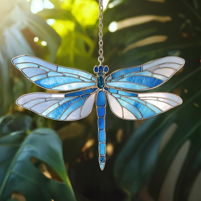 Blue Dragonfly Acrylic Suncatcher - Image 2
