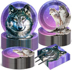 50 Guests Wolf Plates and Napkins Party Supplies Wolf Birthday Party by Qyeahkj