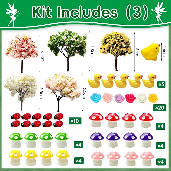 114 Pcs Miniature Fairy Garden Accessories Kit Resin Elves Animal Figurines - Image 4