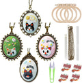 ZOCONE New 4 Packs Embroidery Necklace Kits, Embroidery Pendant Kit Mini Cross by ZOCONE