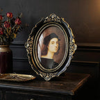 Cuspin 4x6 Oval Picture Frame, Vintage Ornate Baroque Black and Gold Resin - Image 8