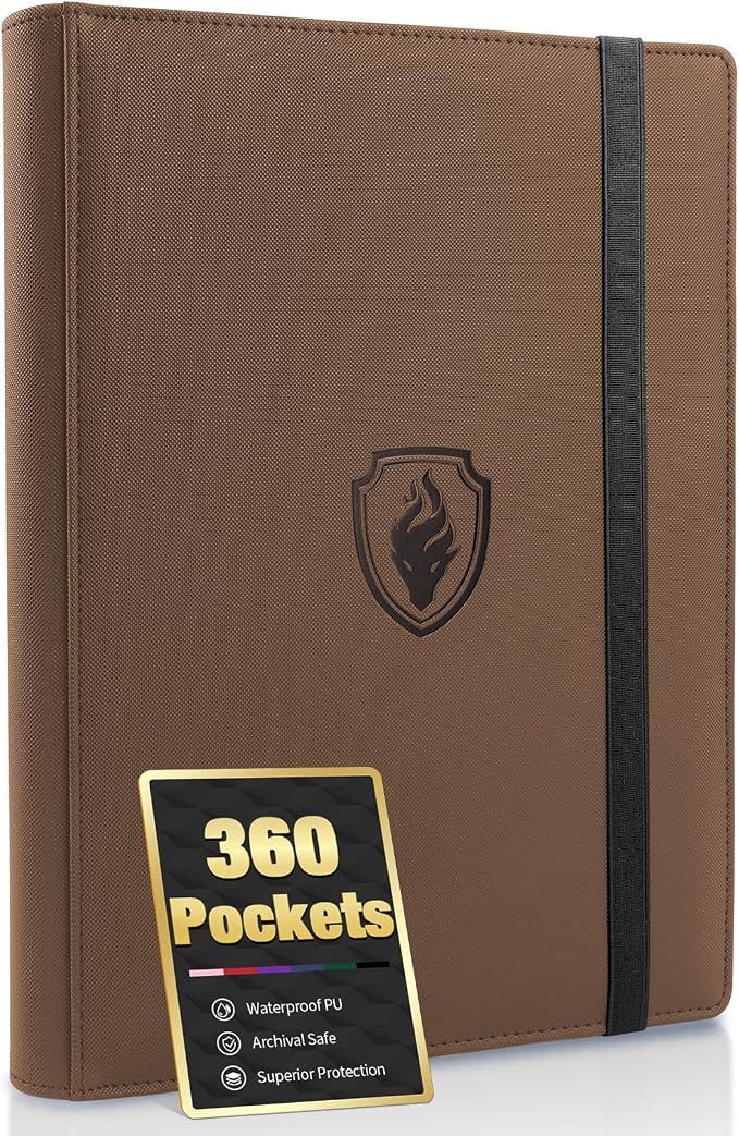 Premium 9 Pocket Card Binder for 360 Cards, Fabmaker PU Cover Trading Card by Fabmaker